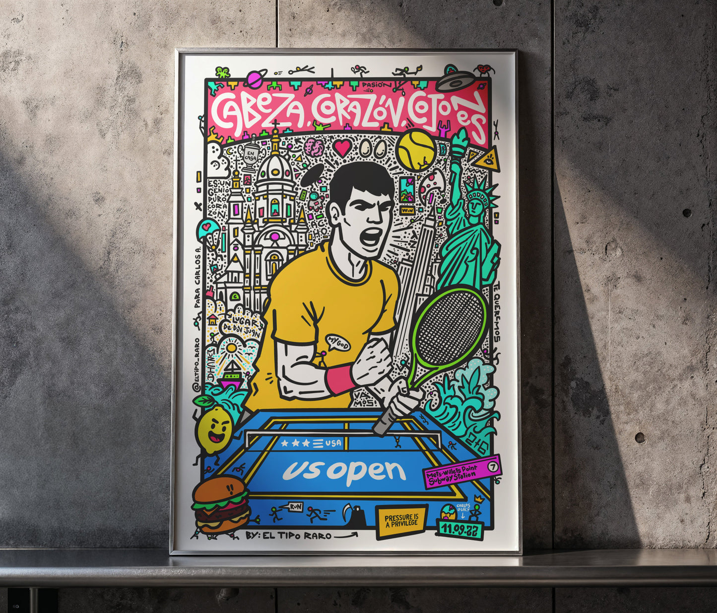 Ilustración exclusiva de Carlos Alcaraz - US OPEN