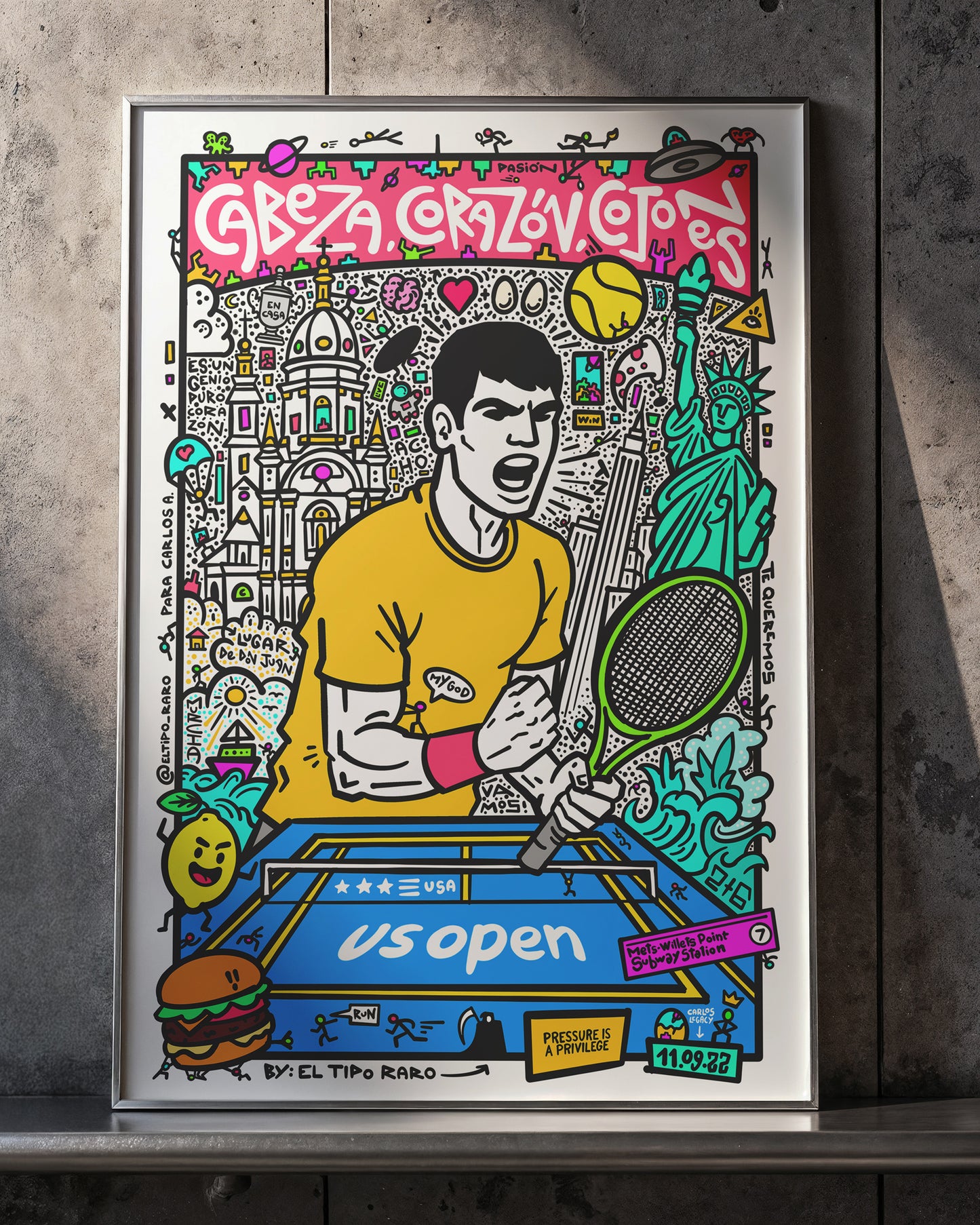 🎾 Ilustración exclusiva de Carlos Alcaraz - US OPEN