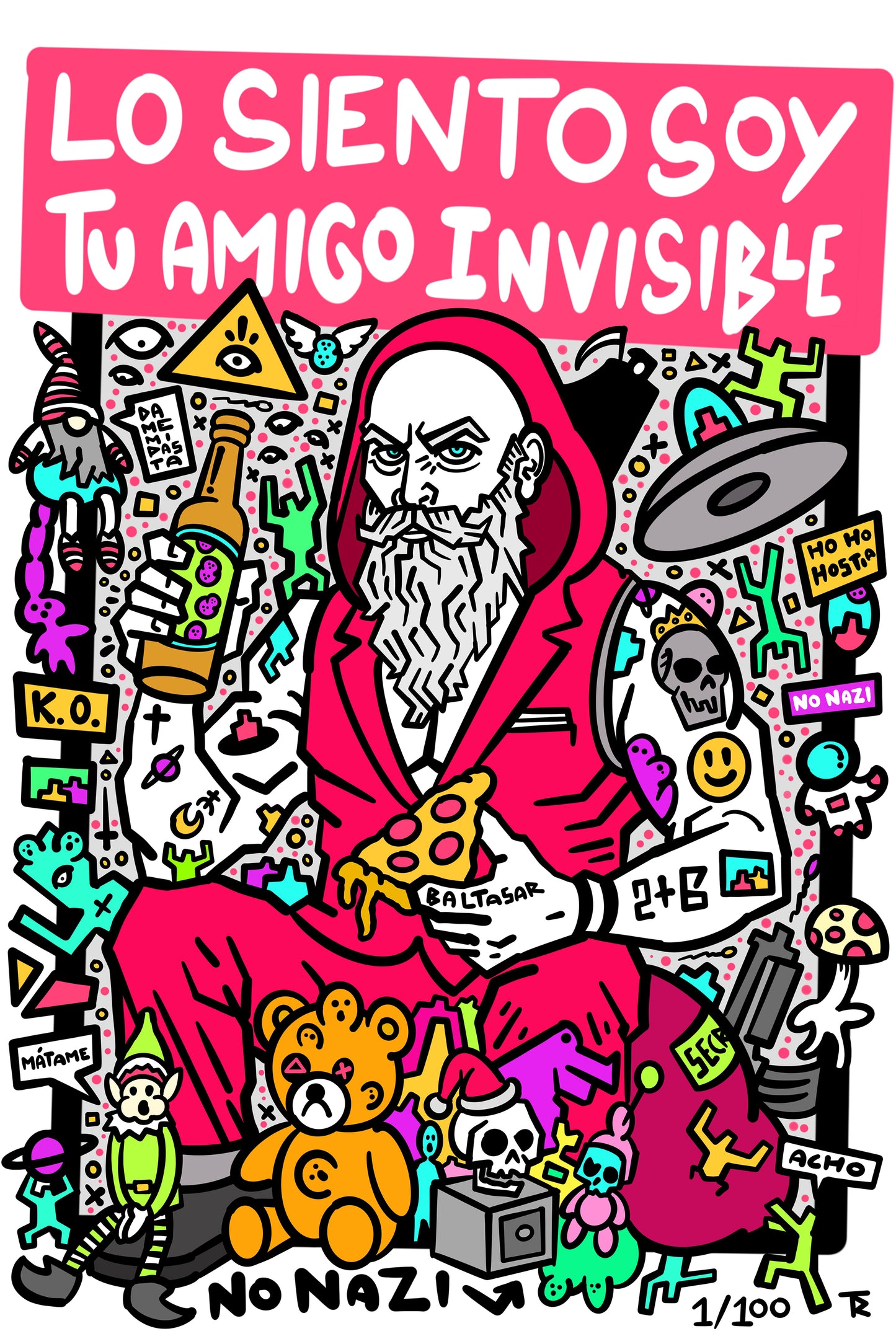 Ilustración Edición Limitada Feliz Navidad puta rata